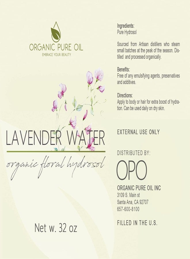 OPO Lavender Water Hydrosol - Pure Steam Distilled Natural Non GMO Calming Bulk Body, Face, Facial Toner, Aromatherapy, Set Makeup, Cleanser Mist Spritz - 32oz - OPO - Image 4