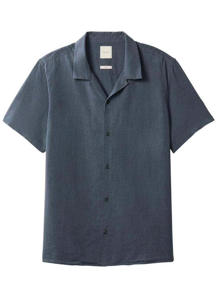 CALVIN KLEIN Linen Blend Short Sleeve Shirt - Image 5
