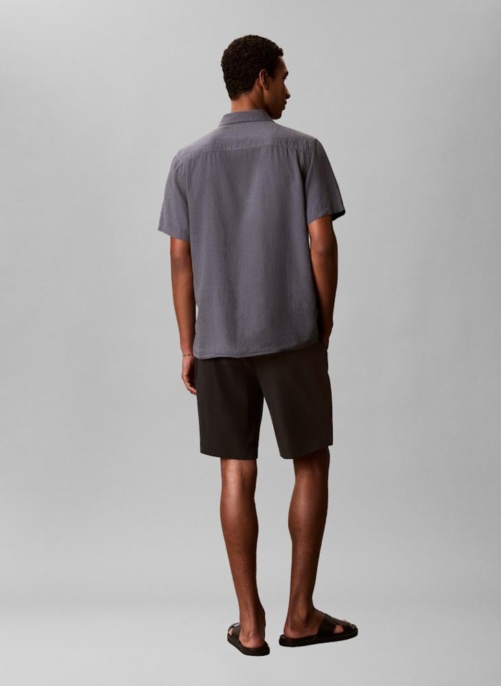CALVIN KLEIN Linen Blend Short Sleeve Shirt - Image 2