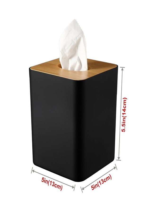 VZZNN 6 Pack Tissue Cover Bulk, Tissue Box Cover Bulk, Tissue Holders, Tissue Box Holder, Black Tissue Box Cover, Tissue Dispenser for Bathrooms, Tissue Box Covers Cube, Home and Office, 5 * 5 * 5.5in-Black - Image 3