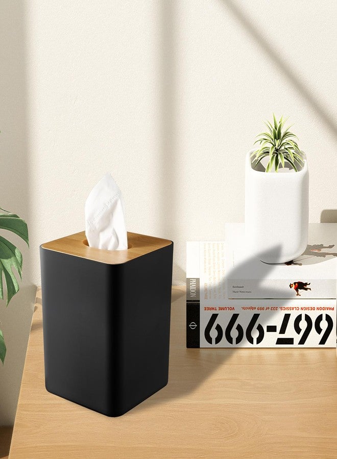VZZNN 6 Pack Tissue Cover Bulk, Tissue Box Cover Bulk, Tissue Holders, Tissue Box Holder, Black Tissue Box Cover, Tissue Dispenser for Bathrooms, Tissue Box Covers Cube, Home and Office, 5 * 5 * 5.5in-Black - Image 4