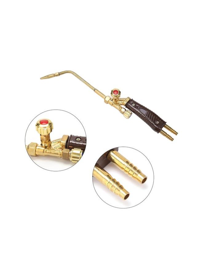 silvercnc - Injection Type Gas Welding Torch, Oxy-Propane Oxy-Acetylene Welding Tool Cutting Soldering Repair Fix Equipment with Handle Grip Portable Size Cooper(H01-6) - Image 1