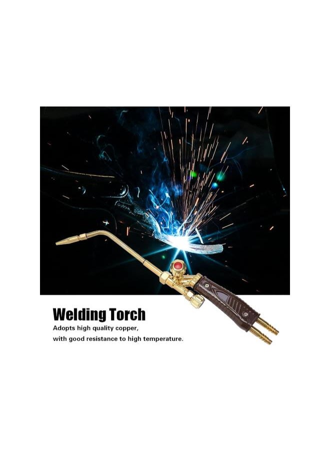 silvercnc - Injection Type Gas Welding Torch, Oxy-Propane Oxy-Acetylene Welding Tool Cutting Soldering Repair Fix Equipment with Handle Grip Portable Size Cooper(H01-6) - Image 1