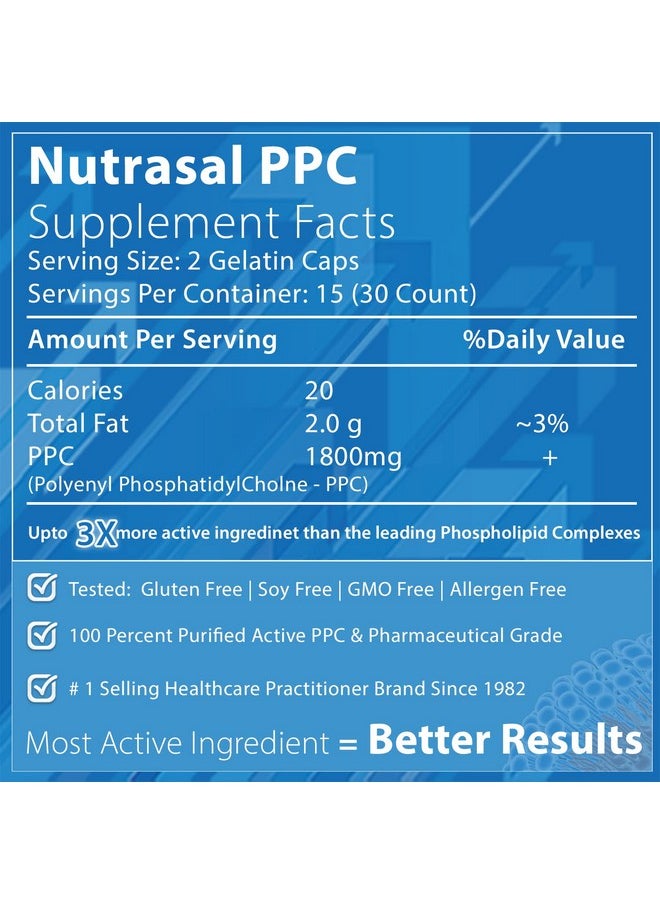 Nutrasal - Phoschol Ppc Polyenyl Phosphatidylcholine Choline Supplement 900Mg 30 Gelatin Capsules - Image 1