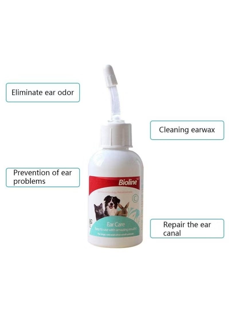 Bioline Mild Ear Cleaner And Deodorizers For All Pets 2X50ml - Image 2