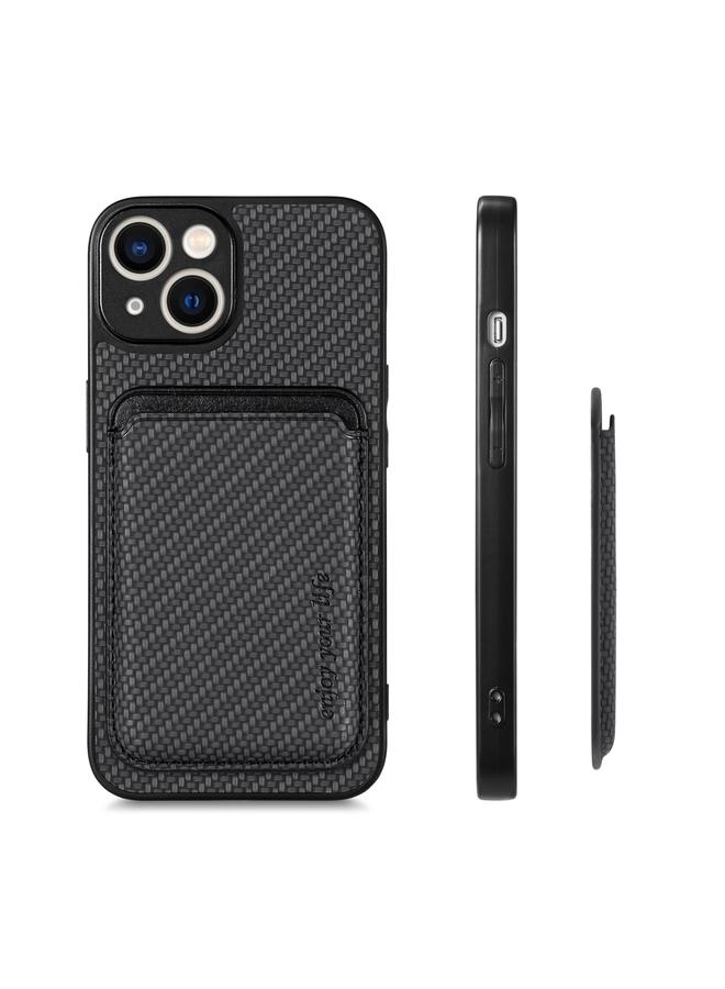 اس-توب جراب هاتف مغناطيسي من ألياف الكربون والجلد لهاتف iPhone 14 Pro - Image 2