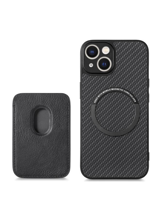 اس-توب جراب هاتف مغناطيسي من ألياف الكربون والجلد لهاتف iPhone 14 Pro - Image 3