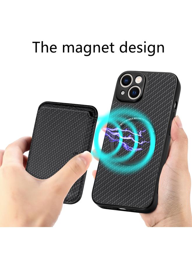 اس-توب جراب هاتف مغناطيسي من ألياف الكربون والجلد لهاتف iPhone 14 Pro - Image 5