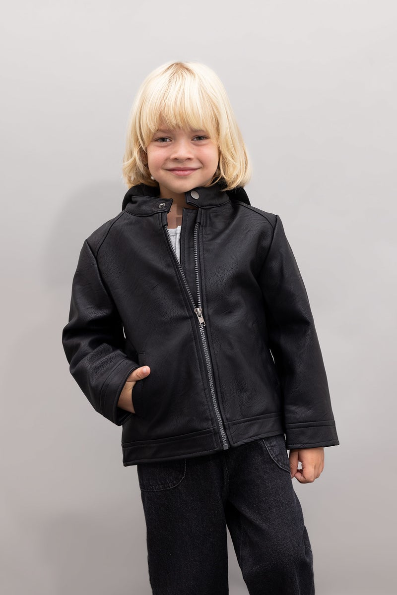 DeFacto Baby Boy Plush Lined Hooded Puffer Jacket  - Image 2
