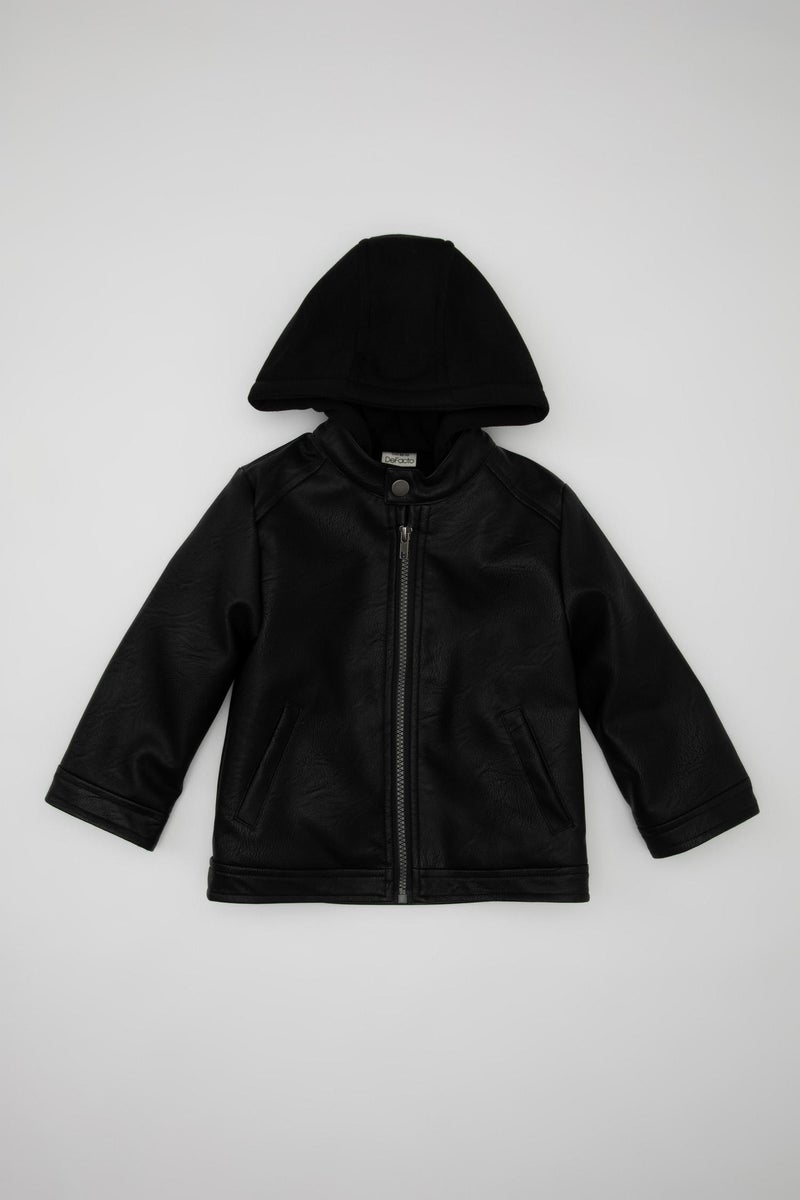 DeFacto Baby Boy Plush Lined Hooded Puffer Jacket  - Image 4