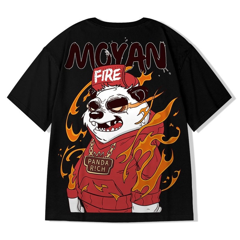 T14 Polyester Printed Short-Sleeved T-Shirt M-8Xl National Trend Men'S Summer Loose Boys' T-Shirt Summer - Image 2