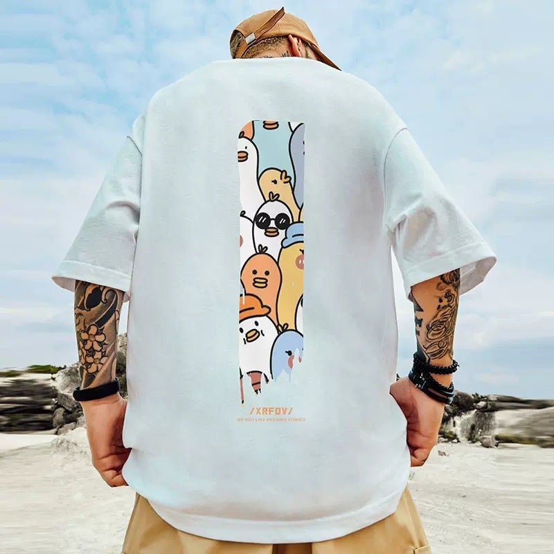 T14 Polyester Printed Short-Sleeved T-Shirt M-8Xl National Trend Men'S Summer Loose Boys' T-Shirt Summer - Image 3