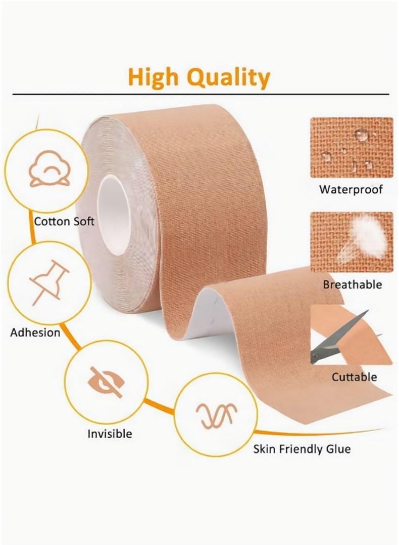 Women's Silicone Nipple Cover With Tape For A-E Cup Size Beige - Image 2