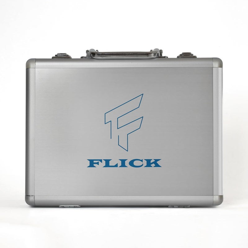 FLICK Fiesta Table Tennis Racket Case | Stores One TT Racket and Three TT Balls | Stylish Silver Design | Durable Product with Handel & Double Lock for TT Lovers. - Image 1