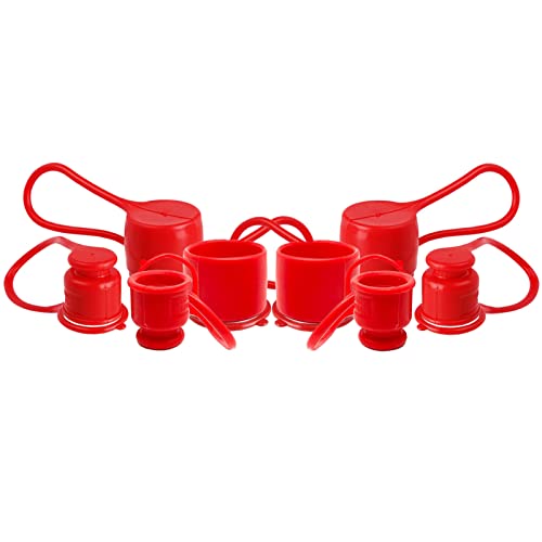 OKBA Dust Caps Plugs for 1/2" Flat Face Hydraulic Quick Connect Couplers, 4 Sets Rubber Covers for 1/2" Body Bobcat Skid Steer Flat Face Couplings - Image 1