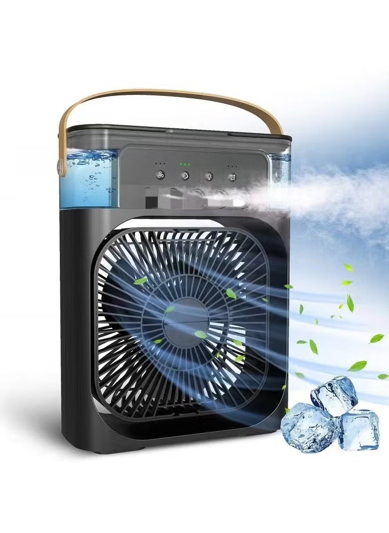 Generic Portable Mist Sprinkler Fan With 5 Water Outputs And 3 Speeds And 7 Different LEDs Light Colours 600ml Capacity  - Image 1