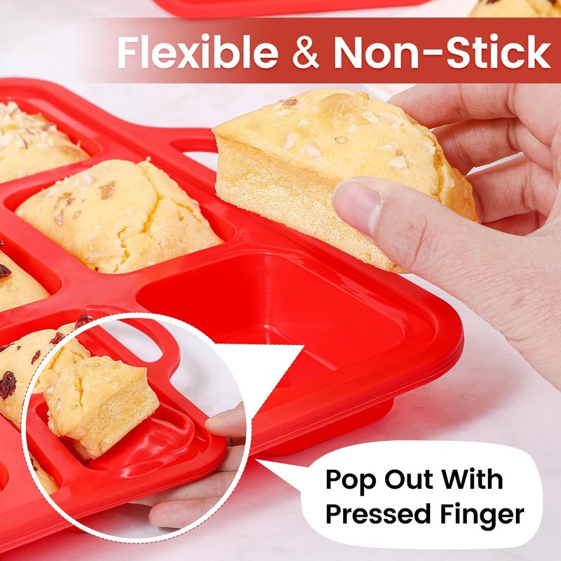 CAKETIME Silicone Mini Loaf pan, 12 Cavities Metal Reinforced Frame Nonstick Food Grade for Baking Mini Bread, Brownie, Cornbread, Cheesecake and Chocolate (1 Pack) - Image 5