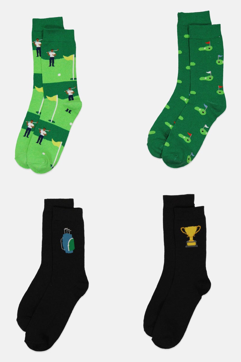 The Orrsum Sock Co Men 4 Pack Graphic Print Golf Socks, Multicolor - Image 3