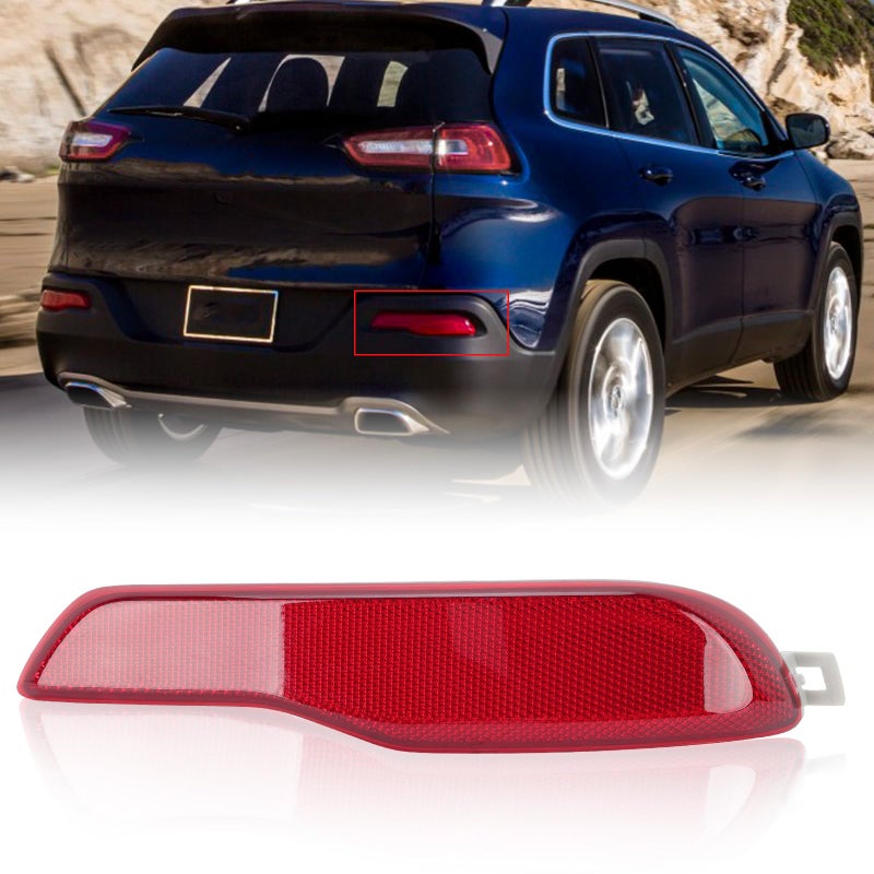 Clidr Rear Bumper Reflector for 2014 2015 2016 2017 2018 Jeep Cherokee 68105144AC Passenger Side Right