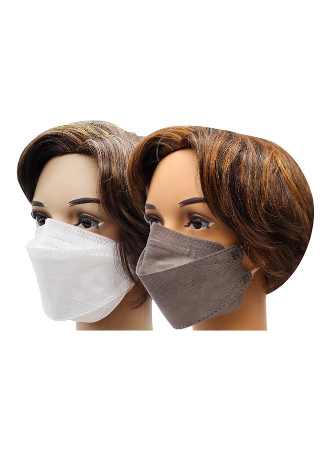 NIBEMINENT 50-Piece KF94 Face Mask White and Grey For Adults Combo Pack - Image 2