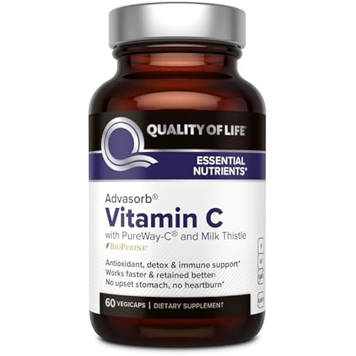 Quality of Life Advasorb® Vitamin C Supplement - 60 Vegicaps - Image 1