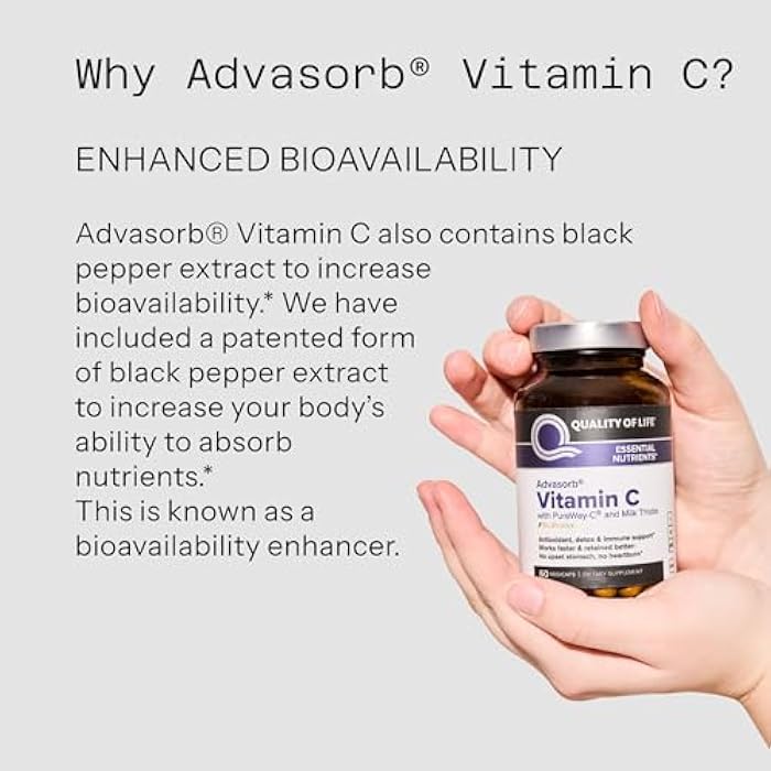 Quality of Life Advasorb® Vitamin C Supplement - 60 Vegicaps - Image 4