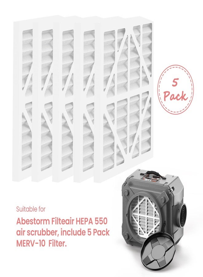 Abestorm مجموعة فلاتر بديلة من Abestorm MERV-10، فلاتر بديلة لجهاز تنقية الهواء Filterair HEPA 550 (عبوة من 5 فلاتر) - Image 5