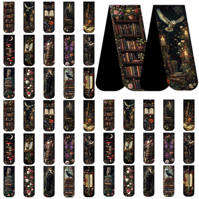 MENIFEND 45PCS Dark Academia Magnetic Bookmarks, Gothic Floral Aesthetic Magnet Book Mark Clips for Reading Women, Dark Romance Merch Bookish Accessories and Gifts for Book Lovers - Image 1