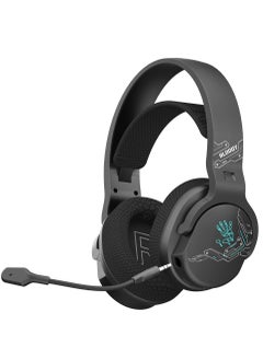 Bloody All-In-One Dual Mode Wireless Gaming Headset GR370, Connection Mode ① 2.4GHz Wireless ② Bluetooth v5.3 ③ 3.5mm Wired Audio, Noise Cancelling, 7-Color Backlit, Playtime 45H, 50mm Speaker, Sports Black  - Image 1