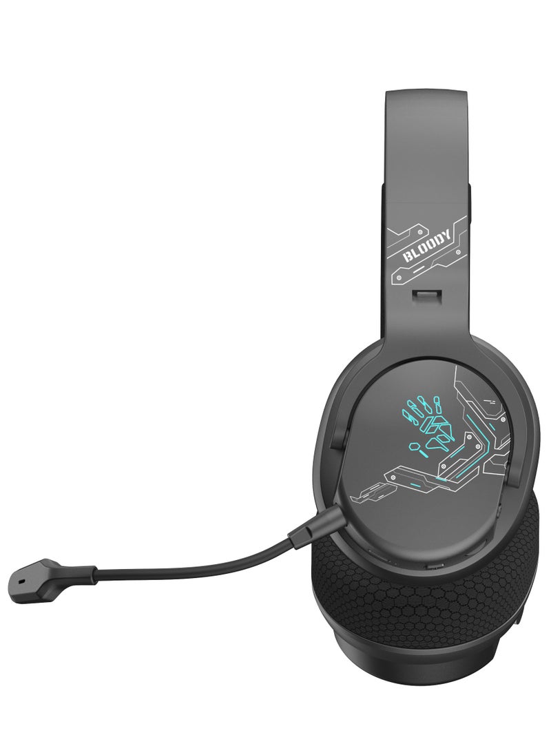 Bloody - All-In-One Dual Mode Wireless Gaming Headset GR370, Connection Mode ① 2.4GHz Wireless ② Bluetooth v5.3 ③ 3.5mm Wired Audio, Noise Cancelling, 7-Color Backlit, Playtime 45H, 50mm Speaker, Sports Black - Image 1
