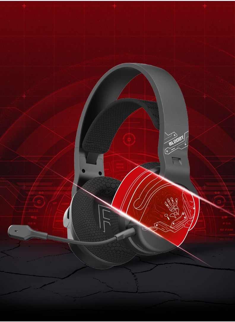 Bloody - All-In-One Dual Mode Wireless Gaming Headset GR370, Connection Mode ① 2.4GHz Wireless ② Bluetooth v5.3 ③ 3.5mm Wired Audio, Noise Cancelling, 7-Color Backlit, Playtime 45H, 50mm Speaker, Sports Black - Image 1