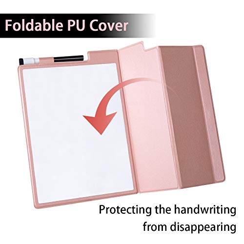 CRCHOM 9x12 Inch Small Dry Erase Board, Pink Desktop Whiteboard with Stand & PU Cover, Magnetic Portable Mini Dry Erase Board, Notebook Easel White Board for Desk, Office, Home, School - Image 4