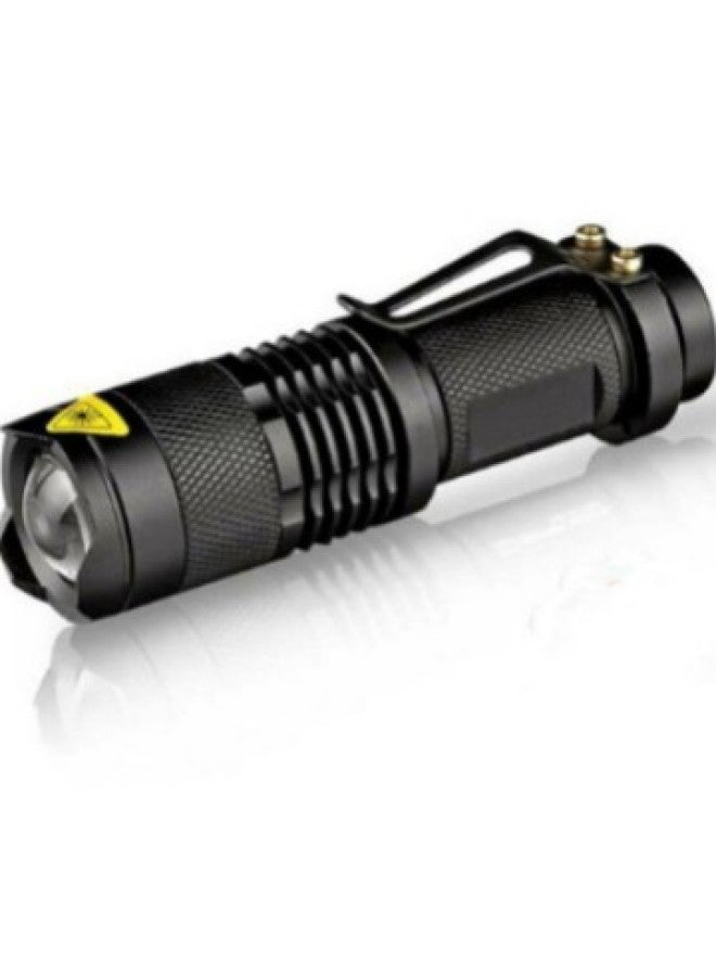 Loquat Strong Light Flashlight LED Zoom Mini Flashlight Outdoor Lighting Aluminum Alloy Flashlight SK68-Color:Sk68 Black Purple Light - Image 5