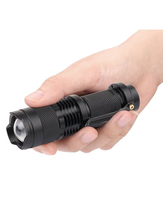 Loquat Strong Light Flashlight LED Zoom Mini Flashlight Outdoor Lighting Aluminum Alloy Flashlight SK68-Color:Sk68 Black Purple Light - Image 3