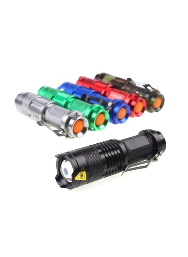 Loquat Strong Light Flashlight LED Zoom Mini Flashlight Outdoor Lighting Aluminum Alloy Flashlight SK68-Color:Sk68 Black Purple Light - Image 2