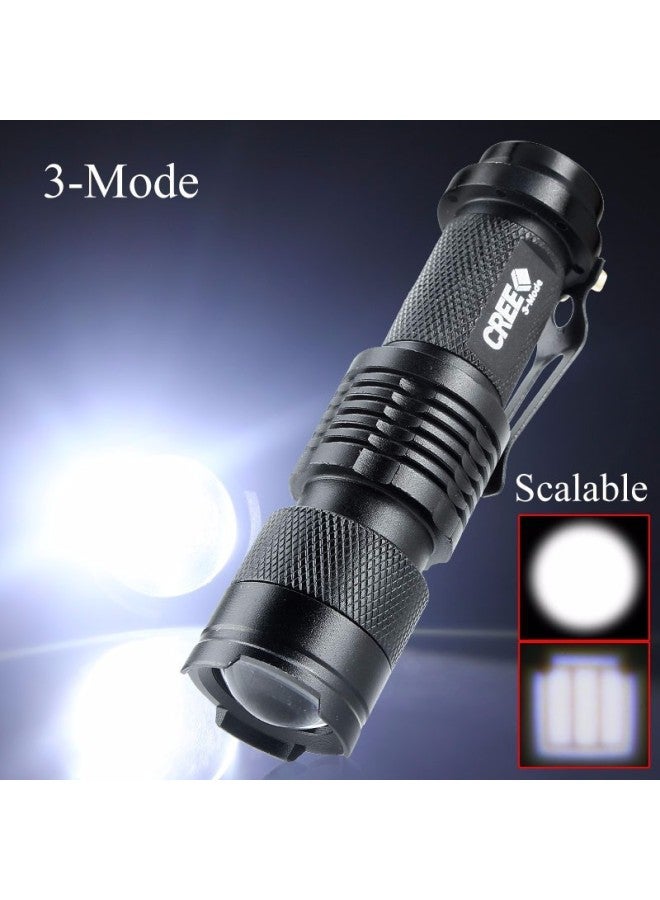 Loquat Strong Light Flashlight LED Zoom Mini Flashlight Outdoor Lighting Aluminum Alloy Flashlight SK68-Color:Sk68 Black Purple Light - Image 1