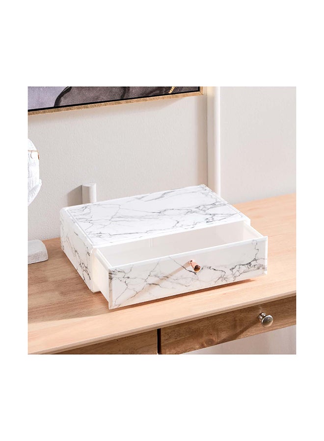 Home Box Marble Large Storage Box with Metal Knob 32.6 x 9.3 x 22.5 cm - Image 2