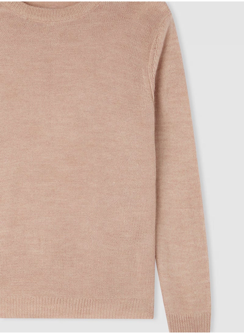 Terranova Women’s Beige Acrylic Sweater – Casual Everyday Knitwear, Regular Fit, Soft & Comfortable Pullover - Image 3