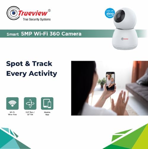 Trueview 5MP Smart CCTV Wifi Home Security Camera with Pan Tilt 360 View 2 Way Talk Cloud Monitor Motion Detect Supports SD Card Up to 256 GB Night Vision 5MPRobot - Image 4