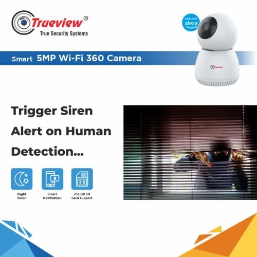 Trueview 5MP Smart CCTV Wifi Home Security Camera with Pan Tilt 360 View 2 Way Talk Cloud Monitor Motion Detect Supports SD Card Up to 256 GB Night Vision 5MPRobot - Image 5
