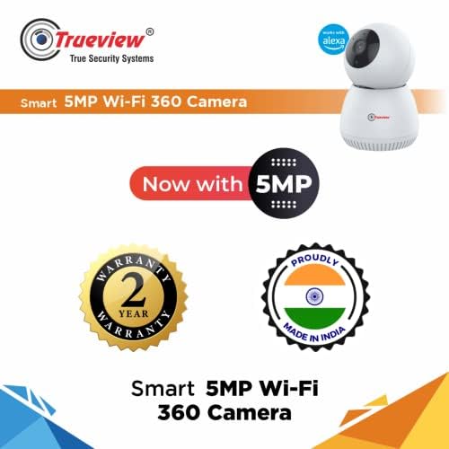 Trueview 5MP Smart CCTV Wifi Home Security Camera with Pan Tilt 360 View 2 Way Talk Cloud Monitor Motion Detect Supports SD Card Up to 256 GB Night Vision 5MPRobot - Image 2