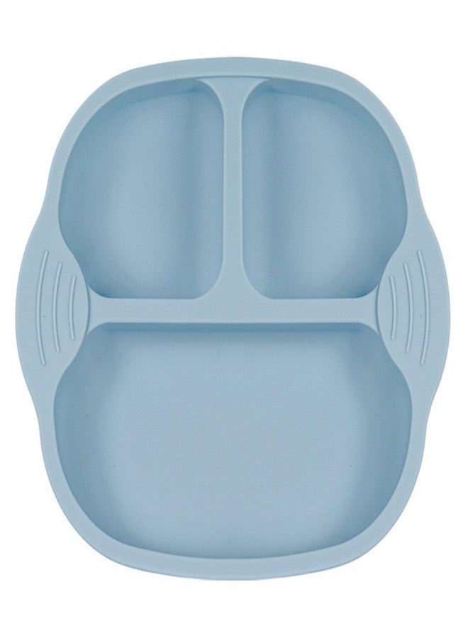TOMATUS® Toddler Silicone Suction Plates for Baby Kids| Divided Unbreakable Baby Feeding Plate, Non-Slip, Non-Toxic, BPA Free, Dishwasher and Microwave Safe, Pack of 1 (Blue) - Image 1