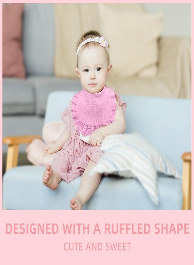 duludulu Baby Muslin Bibs, Bandana Drool Bib for Girls, Adjustable 100% Cotton Soft Baby Bibs for Drooling and Teething Organic Solid Colors Lap-Shoulder - Image 2