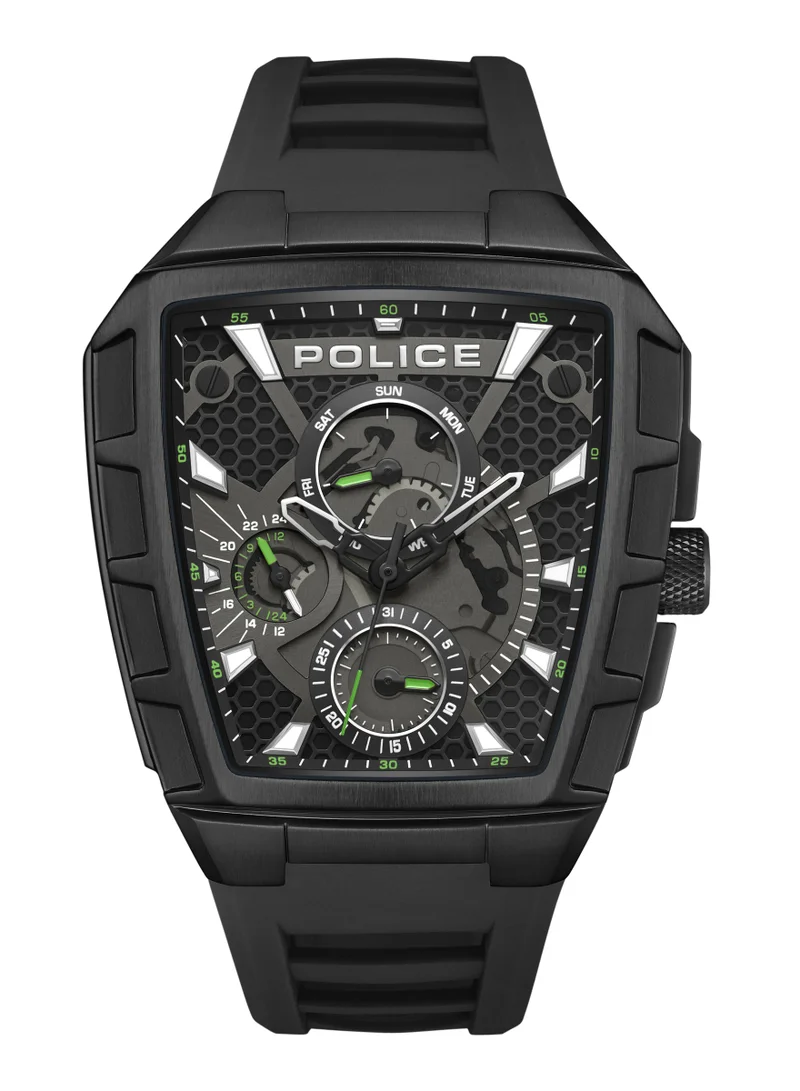 POLICE Tough Gear 45mm Men's Chronograph Watch with Black Silicone Strap
