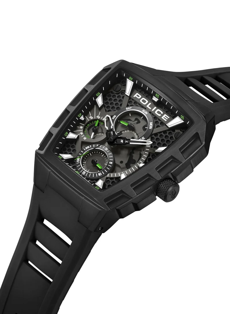 POLICE Tough Gear 45mm Men's Chronograph Watch with Black Silicone Strap