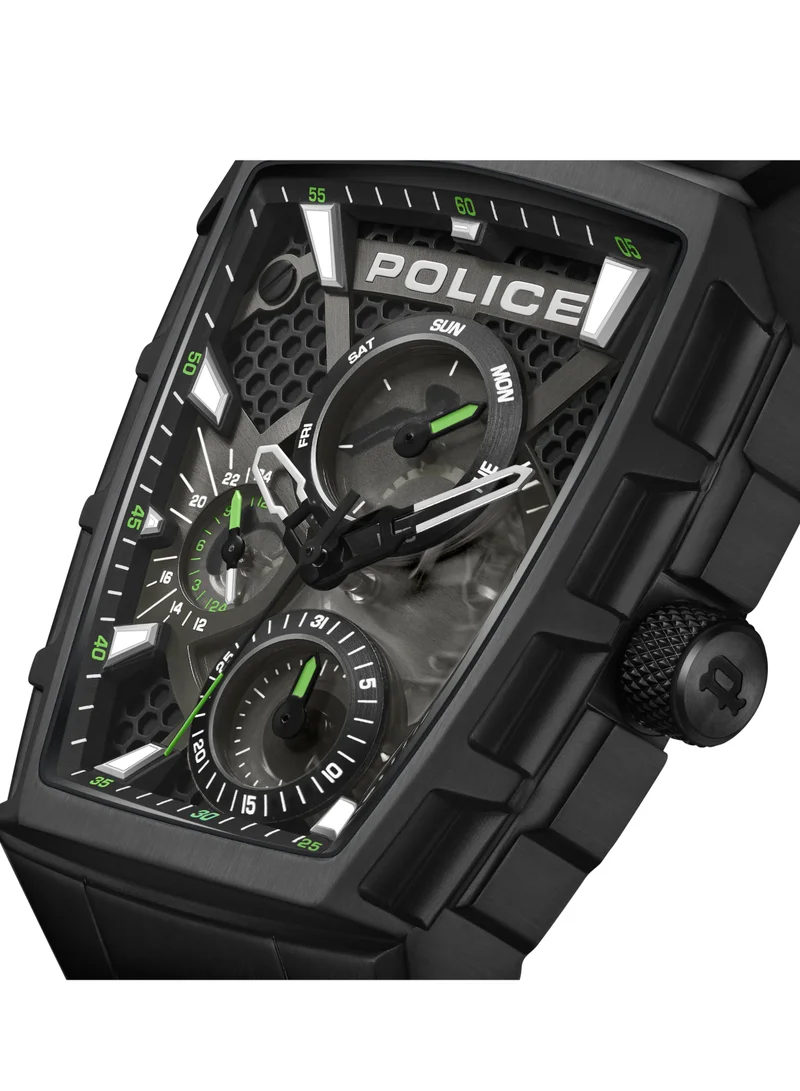 POLICE Tough Gear 45mm Men's Chronograph Watch with Black Silicone Strap