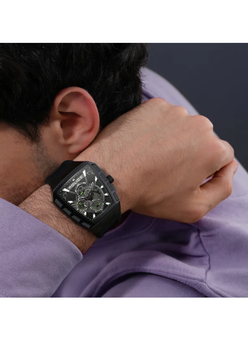 POLICE Tough Gear 45mm Men's Chronograph Watch with Black Silicone Strap