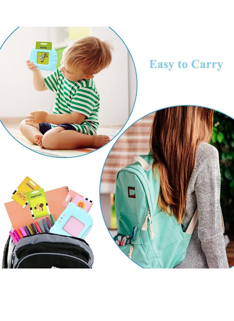 Flash Cards for Toddlers, 224 Words Flashcard Learning toys for 2 3 4 year olds Preschool Learning Resource Electronic Interactive Toys, For Boys and Girls Speech Therapy (BLUE 03) - Image 4