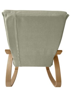Moon Home and more.. Modern Bentwood Rocking Chair Chenille Fabric Upholstered Relax Rocker Lounge Chair Beige  - Image 4