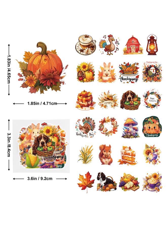 الأزرق جي دبليو ملصقات 50 ملصق عيد الشكر PET لحصاد الحيوانات - Image 4